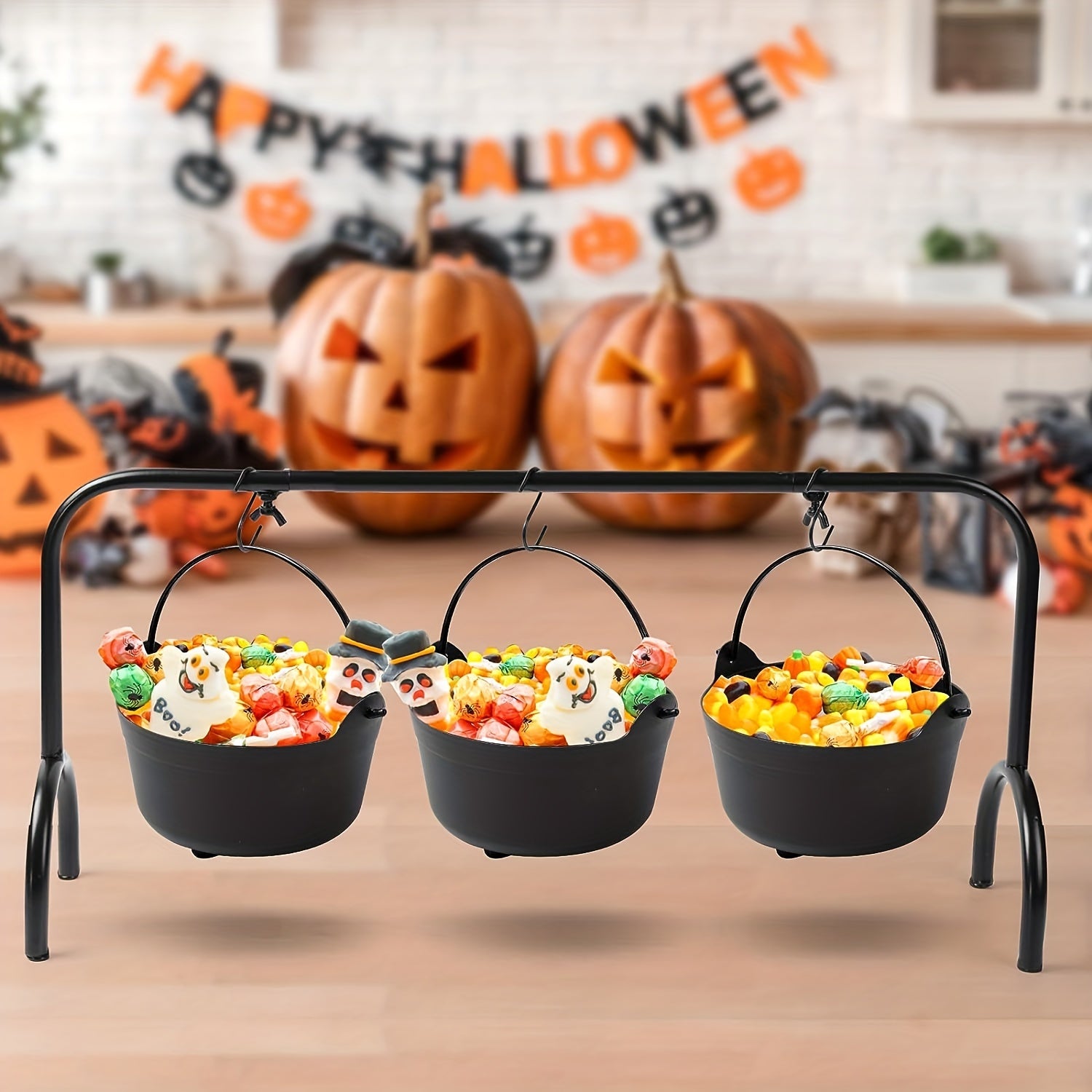 6pcs Halloween Cauldron Candy Buckets Bulk