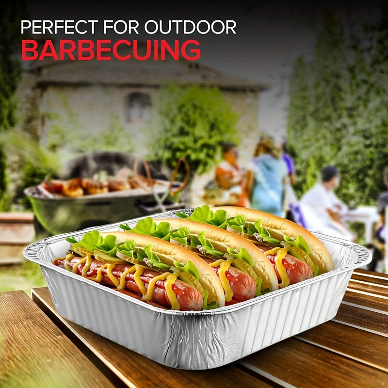 100pcs Disposable Aluminum Frying Pan with Lid for Outdoor Camping