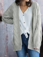 Cable Knit Open Front Sweater Cardigan