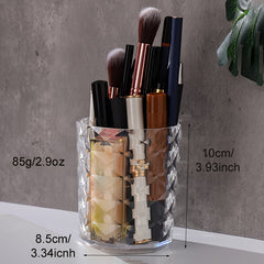 Crystal Pattern Pen Holder Makeup Brush Storage Bucket