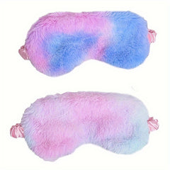 2pcs Plush Soft Sleep Eye Mask Blackout Comfortable Blindfold