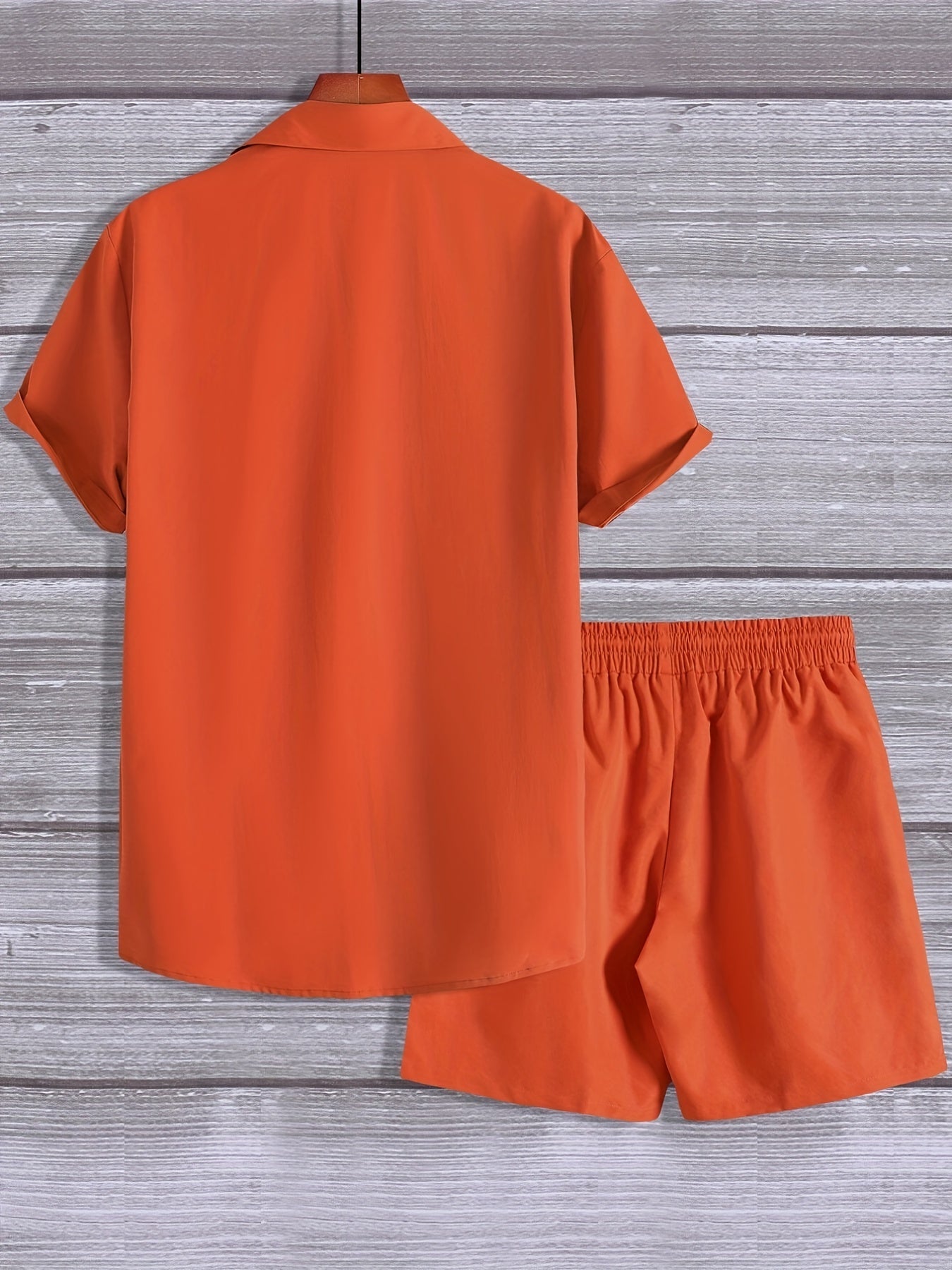 Button Front Shirt & Elastic Shorts Set
