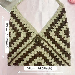 Woolen Crochet Bento Bag Crossbody Large Capacity Shoulder Bag