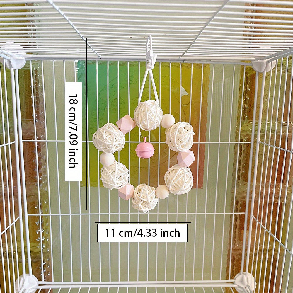 Bird Chewing Rattan Toy Small Parrot Hanging Swing Molar Toy