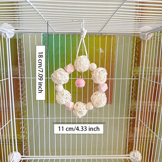Bird Chewing Rattan Toy Small Parrot Hanging Swing Molar Toy