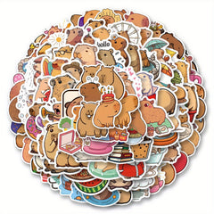 100pcs Capybara Stickers Waterproof Vinyl Decals for Laptops Phones Cars