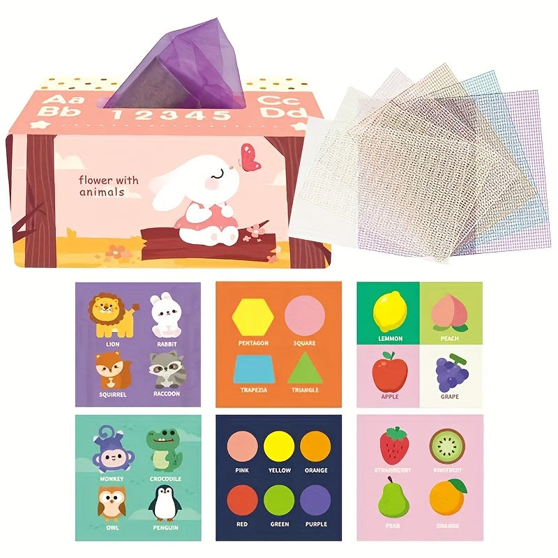 Baby Tissue Box Toy for 6-12 Months Boy Girl - Soft Crinkle Sensory Toy