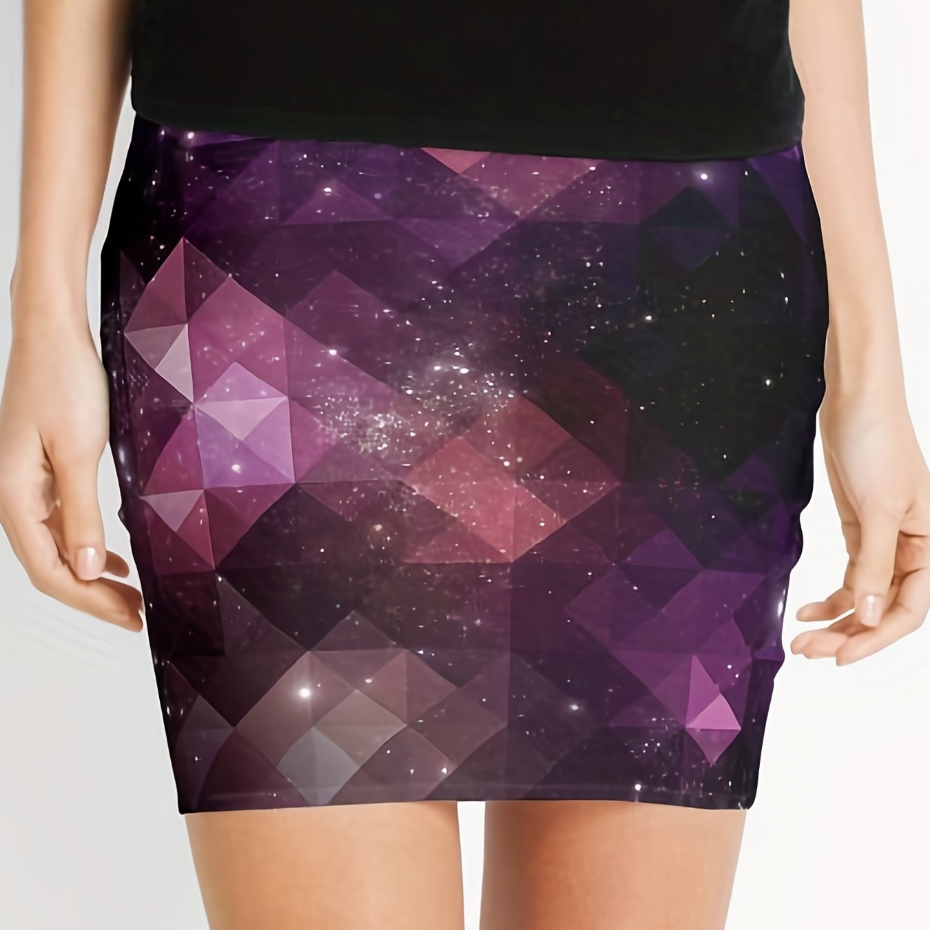 Geo Print Mini Skirt Casual Skinny Skirt For Spring & Summer Women's Clothing