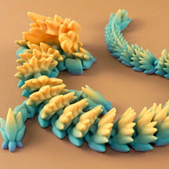 BISAVCH 3D Printed Flexible Dragon Statue Candy Rainbow High Plastic Art Desk