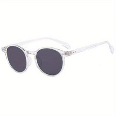 Round Frame Sunglasses Hip-hop Rivet Decor UV400