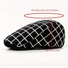 Vintage Casual Duckbill Cap Beret Plaid Cap