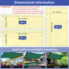 Rectangular Green Sunshade Sail for Outdoor Activities