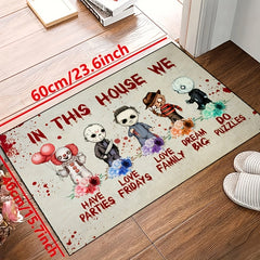Horror Anime Doormat Non Slip Floor Rug Halloween Bedroom Decor Door Mat
