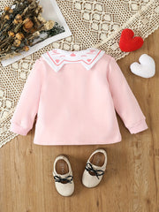 Baby Girl Kitten Print Doll Collar Baseball Coat