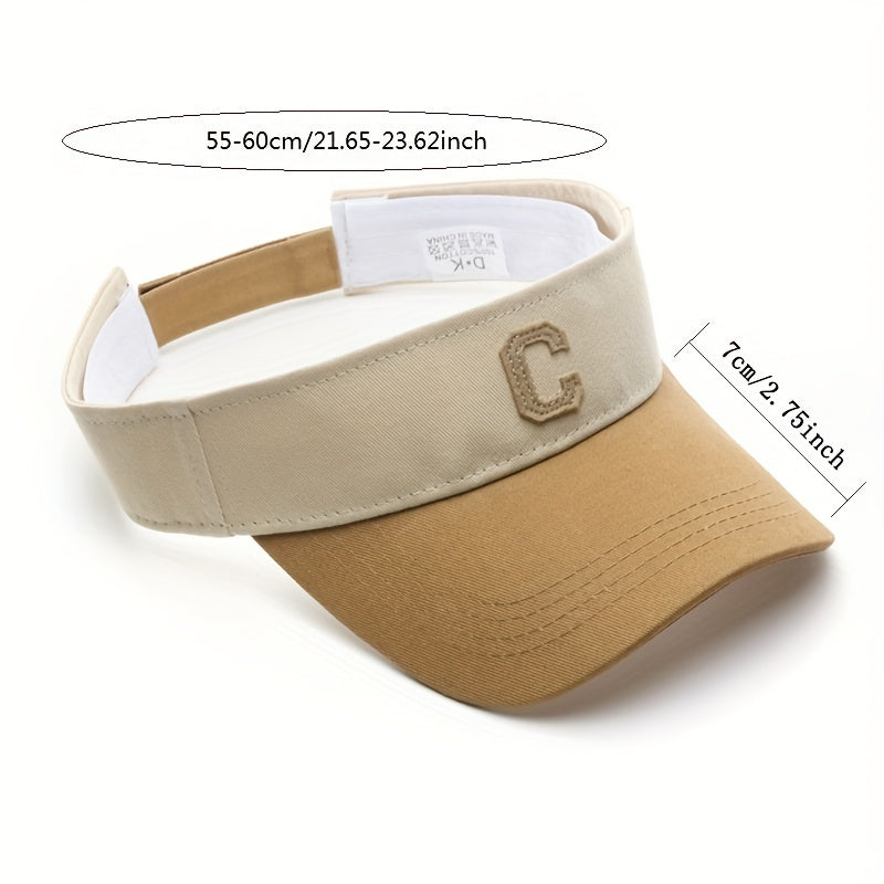 Block Visor Hat C Patch Couple Baseball Cap Curved Brim Sports Sun Hats