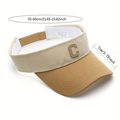 Block Visor Hat C Patch Couple Baseball Cap Curved Brim Sports Sun Hats