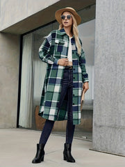 Plaid Print Long Sleeve Button Up Lapel Collar Shirt