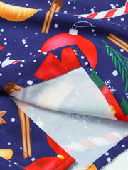 Men's Christmas Graphic Print Button Up Short Sleeve Shirt