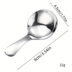 Stainless Steel Mini Round Spoon Short Handle Salt Spice Pastry Dessert Spoon