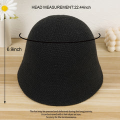 Solid Knitted Bucket Hat for Women and Men