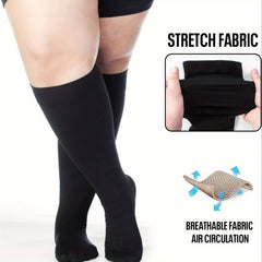 3 Pairs Plus Size Compression Socks Wide Calf for Women & Men