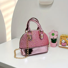 Sequin Shell Handbag Chain Crossbody Bag For Girls