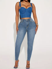 Slim Fit Skinny Jeans High Stretch Casual Denim Pants