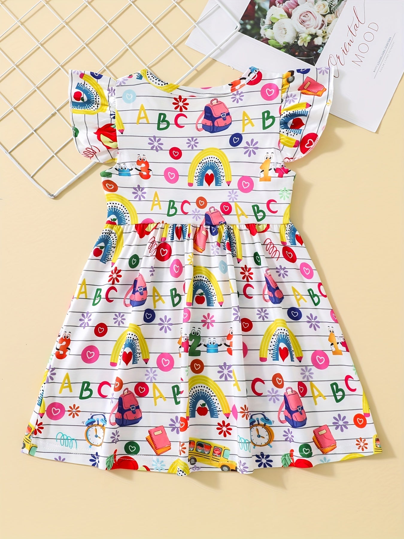 Girls School Print Casual Summer Dress