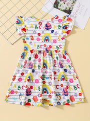Girls School Print Casual Summer Dress