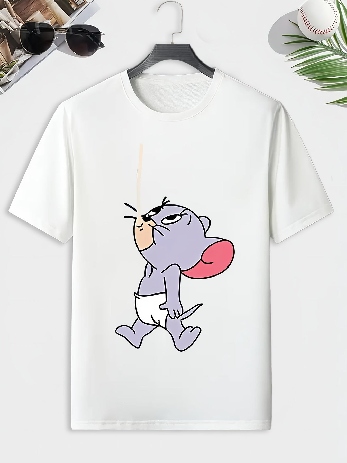 Men's Mouse Print T shirt Crew Neck Tee - Outdoor Active Comfy