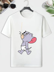 Men's Mouse Print T shirt Crew Neck Tee - Outdoor Active Comfy