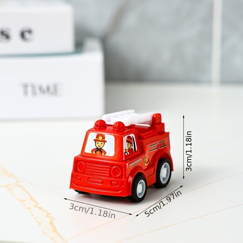 6 Pack Mini Fire Truck Rubber Band Toy Set for Kids 6 8 Years