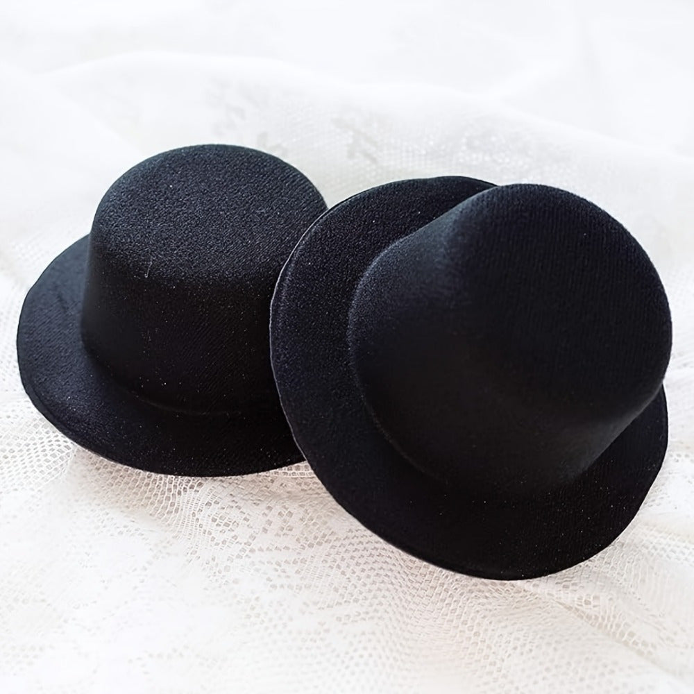 3pcs Mini Top Hats for DIY Crafts 5W x 2H Ideal for Hair & Pet Accessories