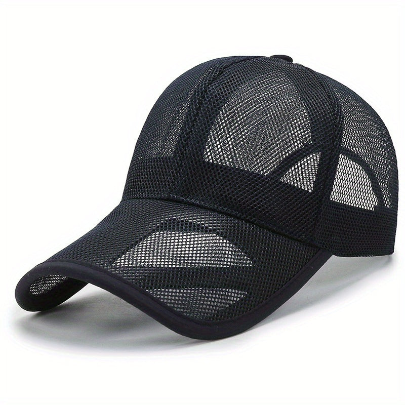 Hollow Out Brim Baseball Cap Summer Mesh Visor Cap for Hiking
