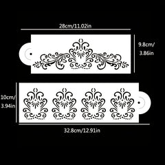4pcs Cake Decorating Stencils & Templates - Easy Floral Design