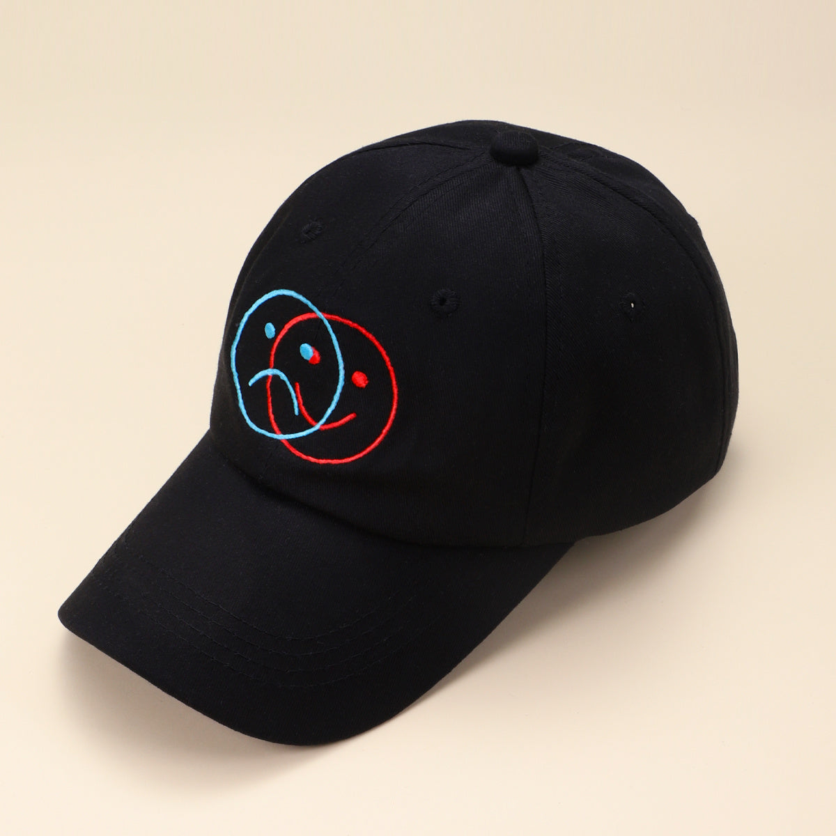 Men's Happy Face Embroidered Baseball Cap
