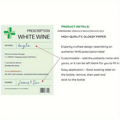 6pcs Prescription Wine Label Funny Vinyl Sticker