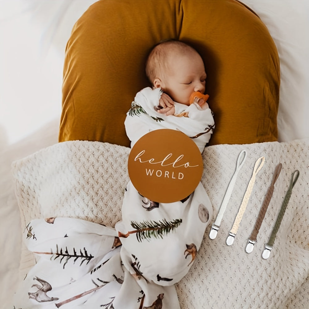 4pcs Pacifier Clips Baby Holder Leash Baby Teething Toy