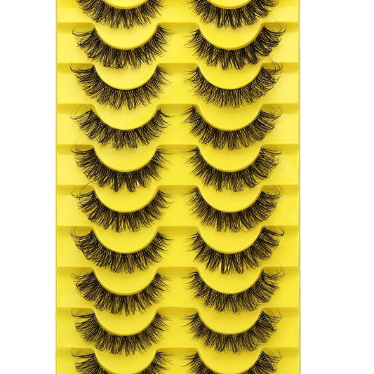 10 Pairs Faux Mink False Eyelashes Dramatic Fluffy Natural Long Makeup