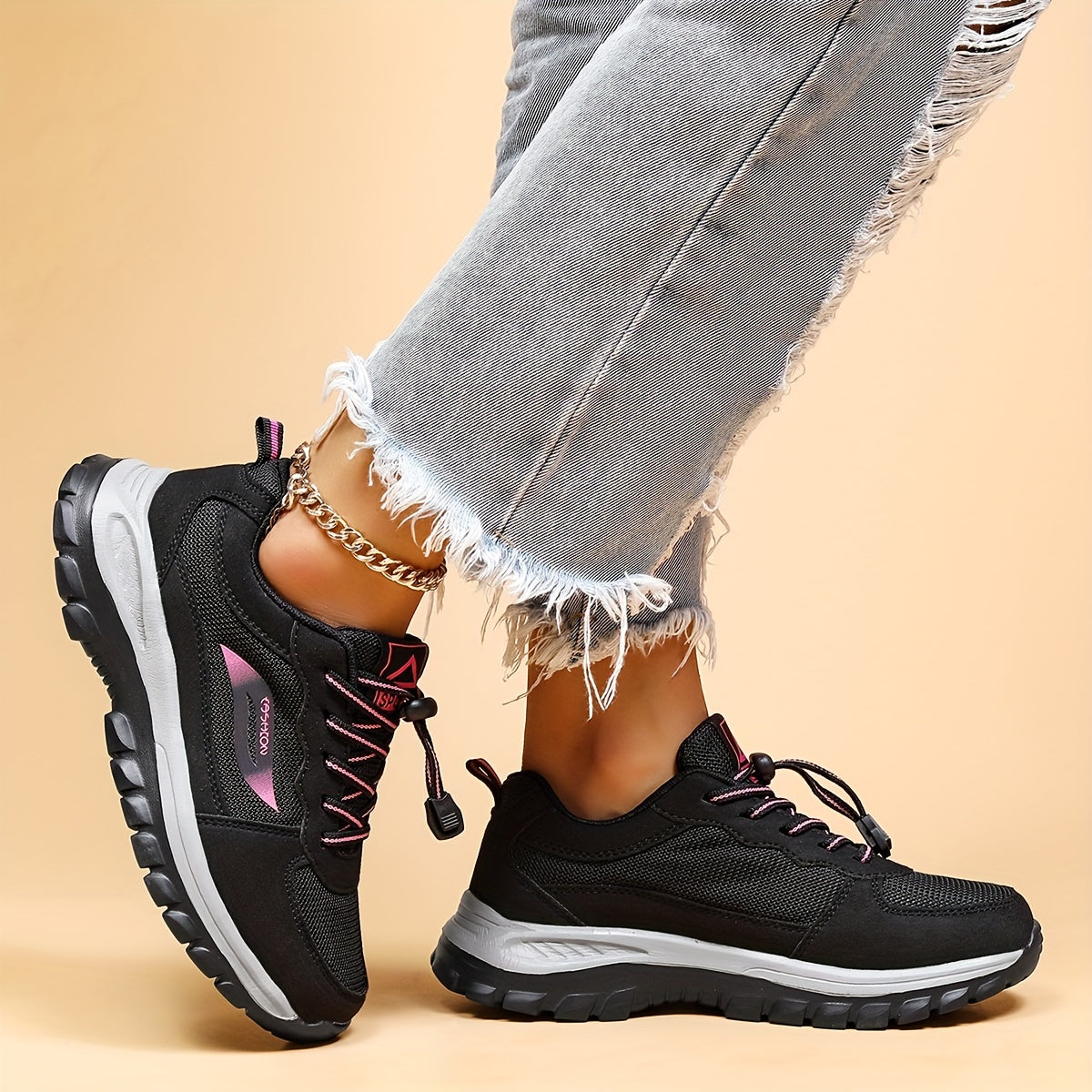 Thick Sole Sneakers Lightweight Mesh Running Shoes