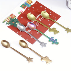 Christmas Spoon Set Stainless Steel Coffee Spoon Fruit Spoon Soup Spoon