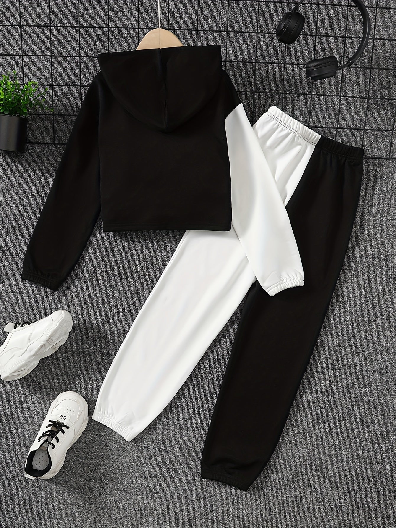 Girl's 2pcs Hoodie & Sweatpants Set BABY Print Casual Outfits