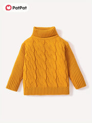Boys Twisted Sweater Turtleneck Long Sleeve Stretch Warm Knit Pullover