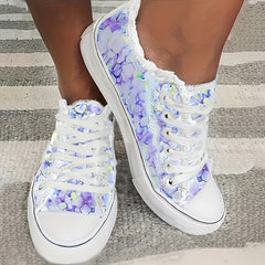 Women's Floral Printed Low Top Sport Shoes Lightweight