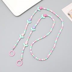 Tulip Flower Beads Cross Chain Freshy Bag Shoulder Strap