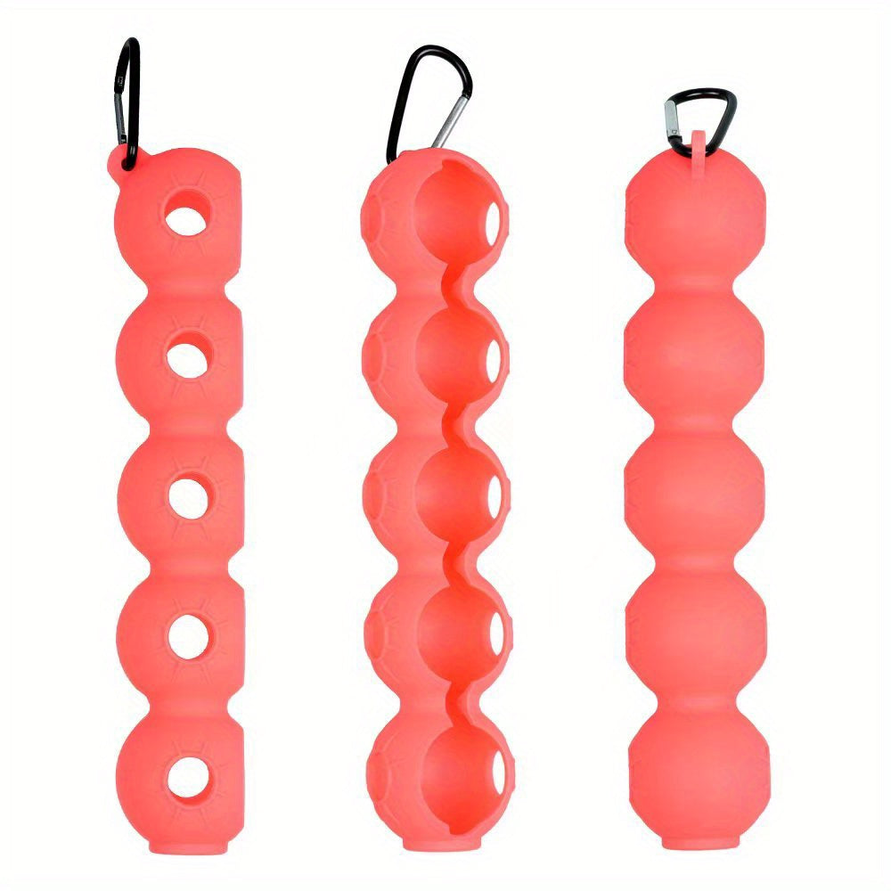 5-Ball Silicone Golf Ball Holder with Secure Buckle