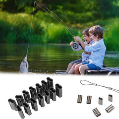 240pcs Fishing Line Crimp Sleeves Double Oval Copper Tubes 1 2 2 6mm