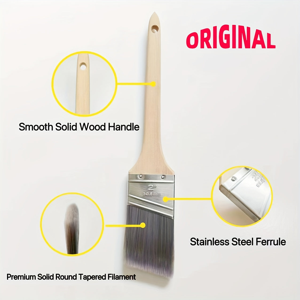 1pc Angled Cut In Paint Brush 5.08 cm Smooth Furniture Paint Application
