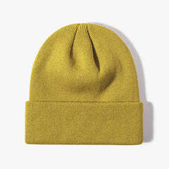 Street Knitted Hat Couple Models Warm Solid Outdoor Beanie