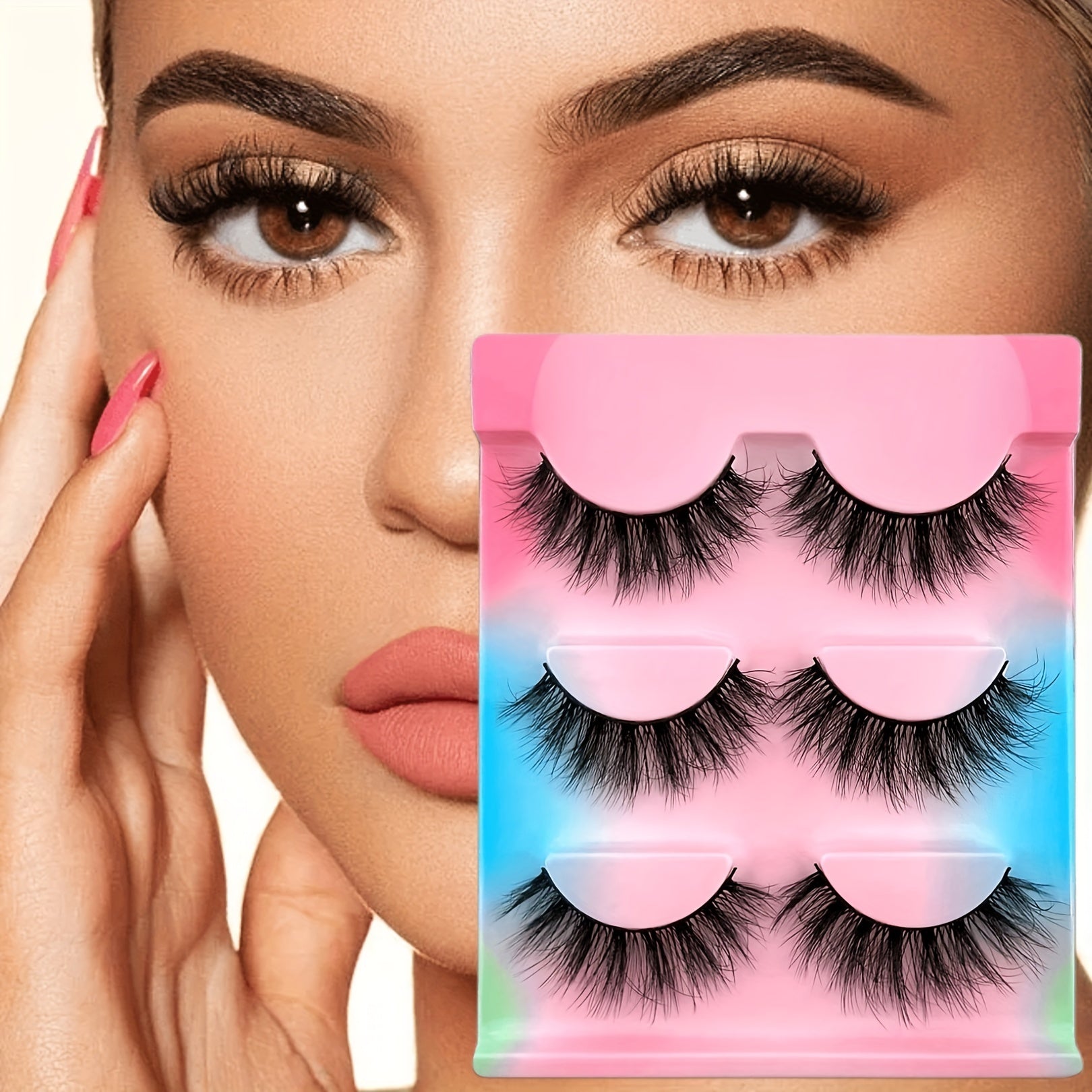 3D Mink Lashes 100 Cruelty Reusable & Natural 3 Pairs